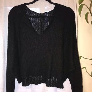 Oversized black v neck sweater